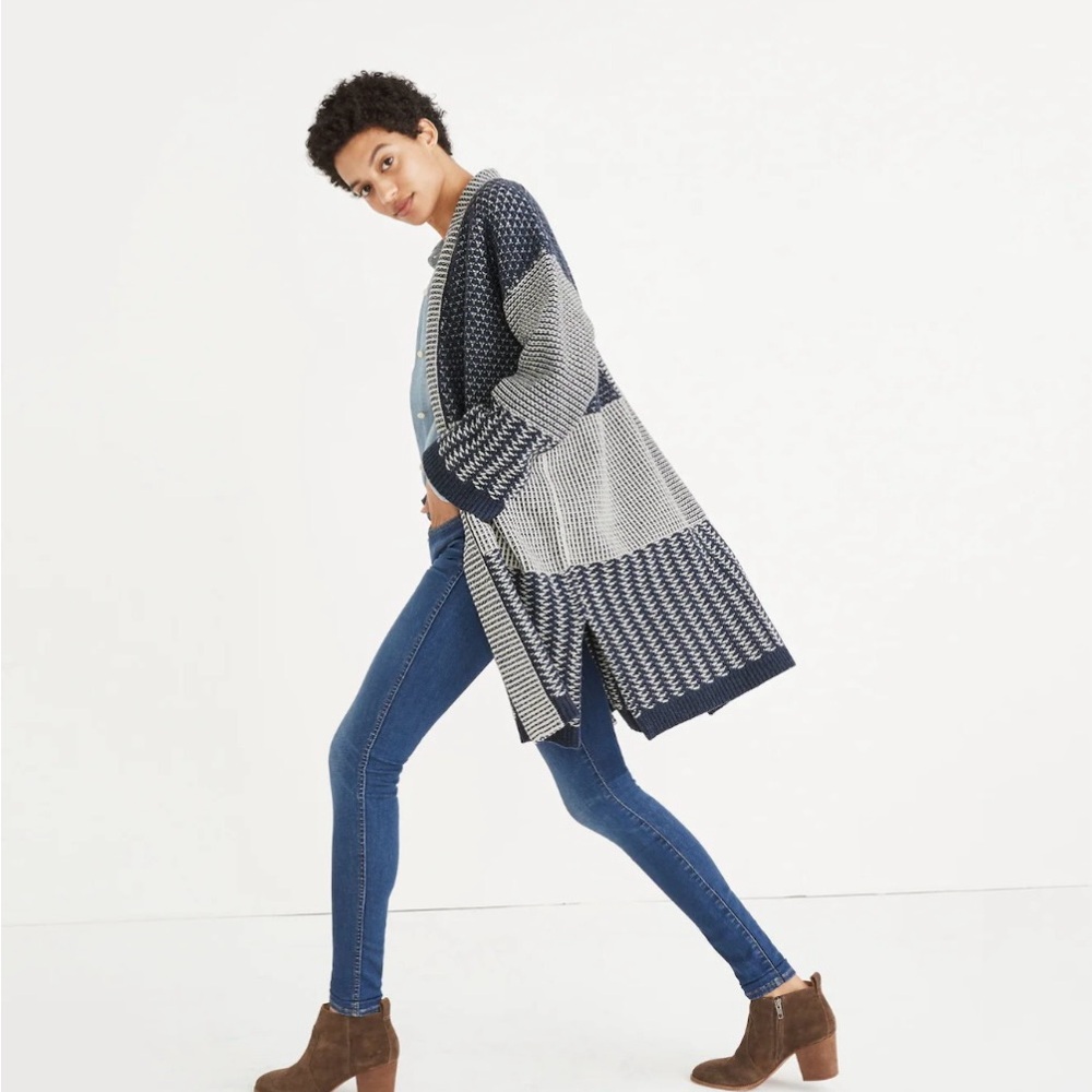 SOLD ‼️‼️‼️ Madewell Collage Cardigan Sweater OVERSIZED / Size Small